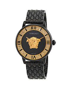 Women's La Medusa Diamond Stainless Steel Black Dial Watch