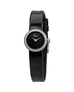 Women's La Mini D de Dior Leather Black Dial Watch