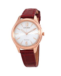 Women's Lady Leather White Dial Watch