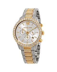 Women's Layton Chronograph Stainless Steel set with Crystals White Dial Watch