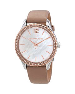 Women's Layton Leather White Mother of Pearl Dial Watch