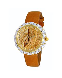 Women's Sued Leather Brown Stone Dial