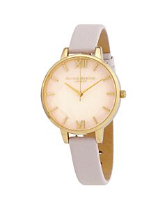 Women's Leather Pale pink rose Dial Watch