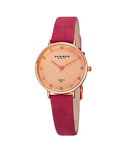 Women's Leather Rose Gold Dial