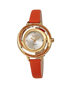 Women's Leather Silver Dial Watch