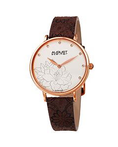 Women's Leather White (Flower print) Dial Watch