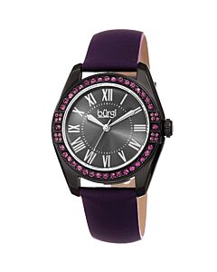 Women's Leather with Colored Edges Black Dial