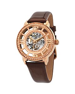 Women's Legacy Leather Rose (Skeleton Center) Crystal-set Dial Watch