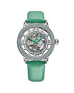 Women's Legacy Leather Silver (Skeleton Center) Dial Watch