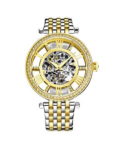 Women's Legacy Stainless Steel Gold (Cut-Out) (Skeleton Center) Dial Watch