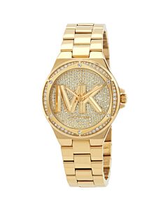 Women's Lennox Stainless Steel Gold Crystal Pave Dial Watch