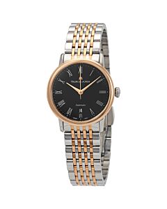 Women's Les Classiques Stainless Steel with 18kt Rose Gold Links Black Dial