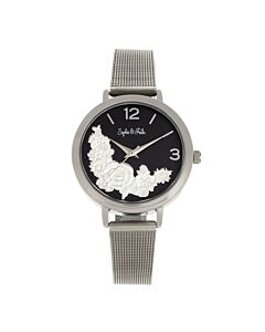 Women's Lexington 316L Mesh Stainless Steel Black Dial Watch