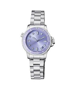 Women's Lizzy Blue Stainless Steel Purple Dial Watch