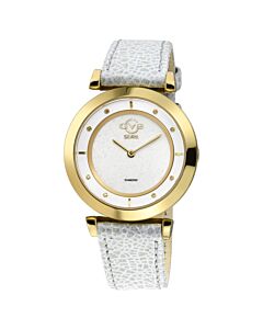 Women's Lombardy Genuine Leather White Dial Watch