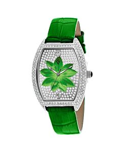 Women's Lotus Leather Green Dial Watch