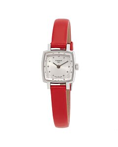 Women's Lovely Square Valentines Leather Silver Dial Watch