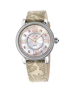Women's Marsala Genuine Leather Mother of Pearl Dial Watch
