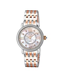 Women's Marsala Stainless Steel Mother of Pearl (Diamond-Cut) Dial Watch