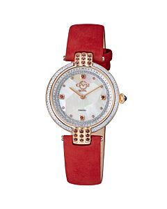 Women's Matera Genuine Leather Mother of Pearl Dial Watch