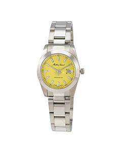 Women's Mathy Sunray Stainless Steel Yellow Dial Watch