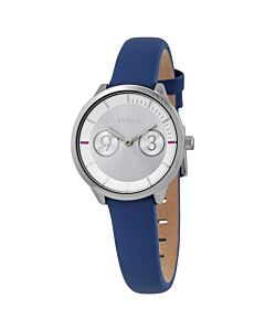 Women's Metropolis (Clafskin) Leather Silver Dial Watch