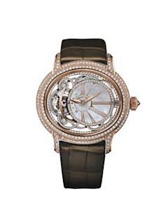 Women's Millenary Tourbillon Alligator Leather White Mother Of Pearl Dial Watch