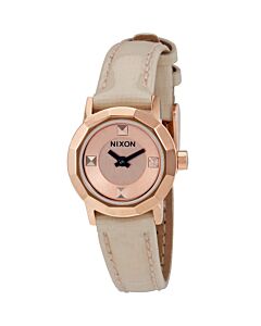 Women's Mini B Leather Rose Gold-tone Dial Watch