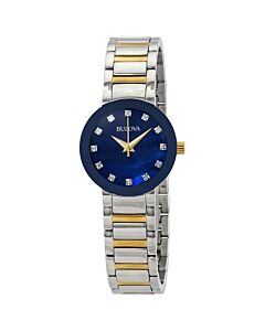Womens-Modern-Stainless-Steel-Blue-Mother-of-Pearl-Dial
