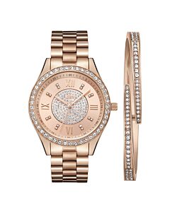 Women's Mondrian Jewelry Set Stainless Steel Rose Gold-tone Dial Watch