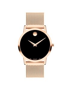 Women's Museum Classic PVD Stainless Steel Black Dial Watch