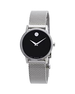 Women's Museum Classic Stainless Steel Mesh Black Dial