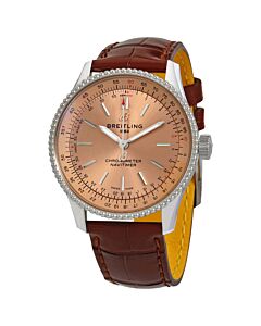 Women's Navitimer Leather Copper Dial Watch