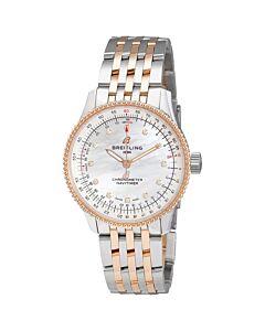 Women's Navitimer Stainless Steel & Rose Gold Mother of Pearl Dial Watch