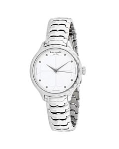 Women's New York Stainless Steel Silver (Embossed Flower) Dial Watch