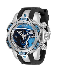 Women's NFL Chronograph Silicone Antique Silver and Light Blue (Carolina Panthers) Dial Watch