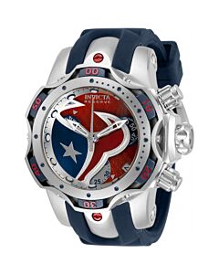 Women's NFL Chronograph Silicone Red and Blue (Houston Texans) Dial Watch