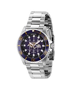 Women's NFL Stainless Steel Purple and Black (Baltimore Ravens) Dial Watch