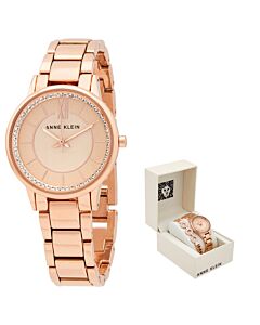 Women's Nickel compliant Rose Gold-tone Dial Watch