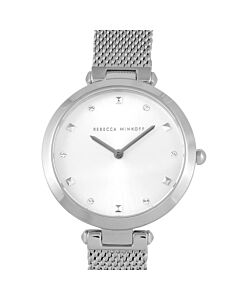 Women's Nina Stainless Steel Mesh Silvery White Dial Watch