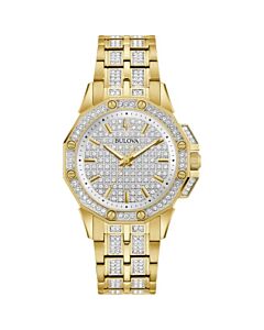 Women's Octava Stainless Steel set with Crystals Silver Dial Watch