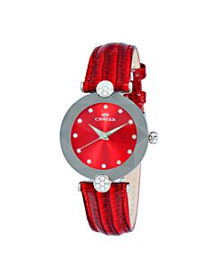 Women's ON8776S Leather Red Dial Watch