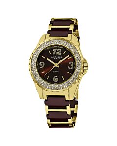 Women's Our Products Alloy with Brown Resin Inserts Brown Dial Watch