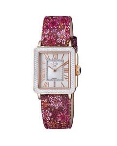 Women's Padova Floral Leather Mother of Pearl Dial Watch