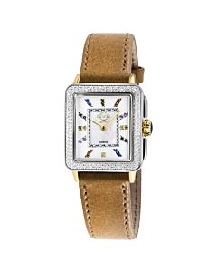 Women's Padova Gemstone Genuine Leather Mother of Pearl Dial Watch
