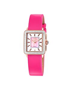 Women's Padova Gemstone Genuine Leather Mother of Pearl Dial Watch