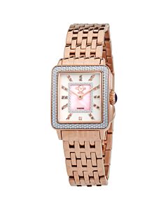 Women's Padova Gemstone Stainless Steel Pink Mother of Pearl Dial Watch