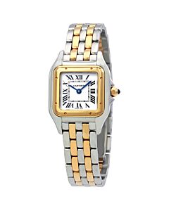 Women's Panthere de Cartier Stainless Steel and 18kt Yellow Gold Links Silver Dial Watch