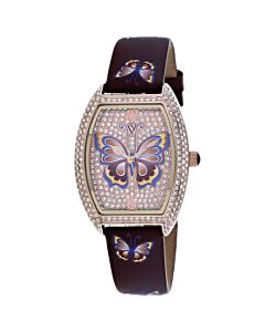 Women's Papillon Leather Gold-tone Dial Watch