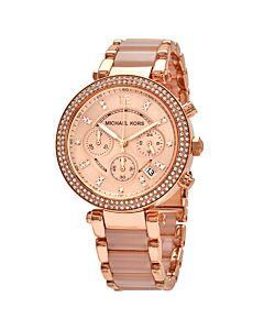Women's Parker Chronograph Stainless Steel and Blush Acetate Blush Dial Watch